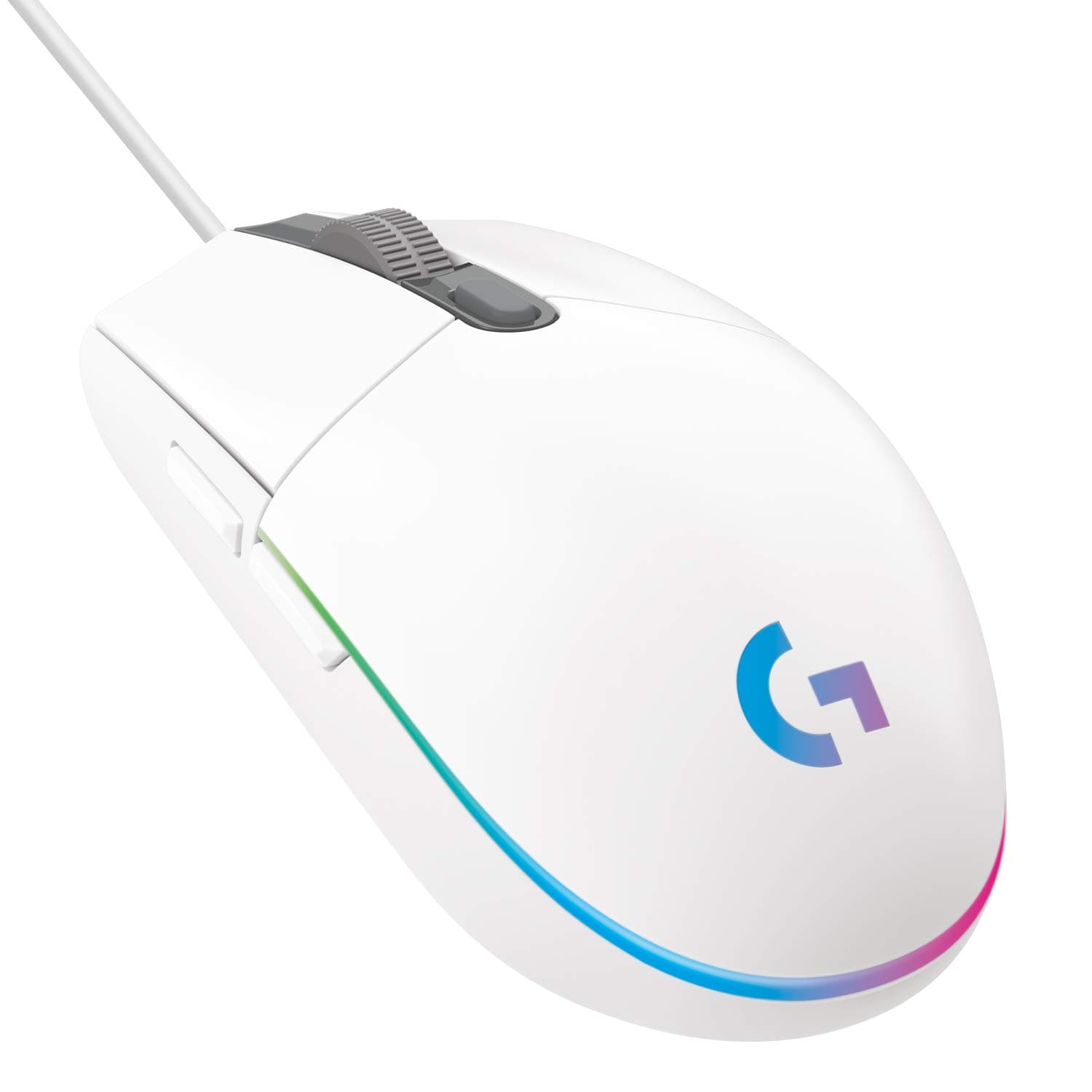 Logitech G102 LIGHTSYNC gaming mouse white top view
